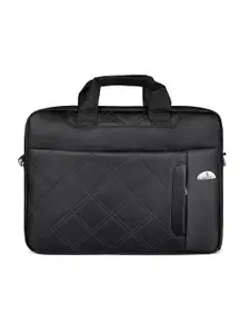 Kara Men Black Solid Quilted Laptop Bag