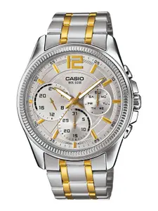 CASIO Men Silver-Toned Bracelet Style Straps Analogue Watch A1664