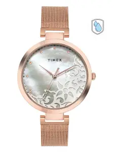 Timex Women White Mother of Pearl Analogue Watch - TW000X220
