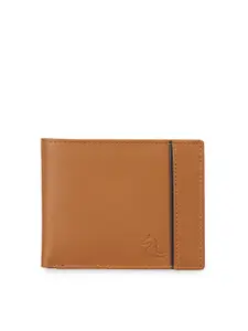 Kara Men Tan Brown Solid Two Fold Wallet