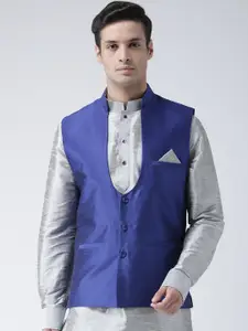 DEYANN Men Blue Solid Nehru Jacket