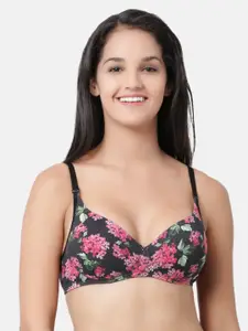 Enamor Women Padded Non-Wired Perfect Plunge T-Shirt Bra With Detachable Straps F023