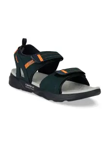 Campus Men Green & Orange Solid Sports Sandals