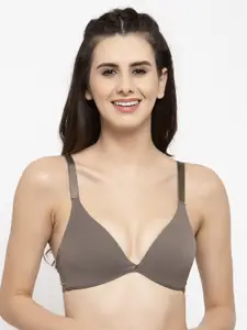 PrettyCat Brown Solid Non-Wired Non Padded T-shirt Bra PC-BR-6012-BRN