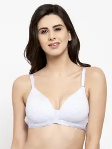 PrettyCat White Solid Non-Wired Non Padded T-shirt Bra PC-BR-6007