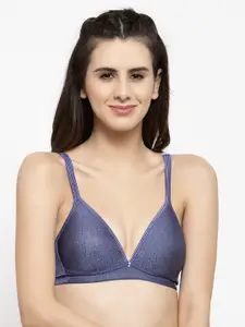 PrettyCat Blue Solid Non-Wired Lightly Padded T-shirt Bra PC-BR-6006