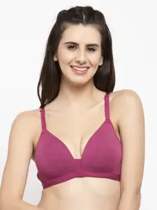PrettyCat Pink Solid Non-Wired Lightly Padded Everyday Bra PC-BR-6007