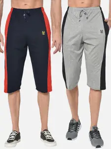 MACK JONNEY Men Navy Blue Solid Regular Fit Shorts  (Pack of 2)