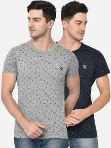 MACK JONNEY Men Pack of 2 Printed Round Neck T-shirts