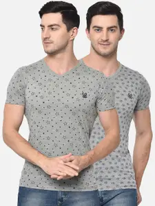 MACK JONNEY Men Pack of 2 Printed Round Neck T-shirts