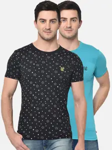 MACK JONNEY Men Pack of 2 Printed Round Neck T-shirts