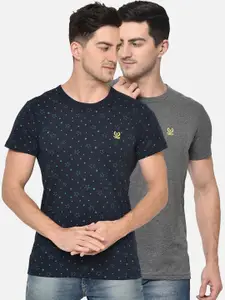 MACK JONNEY Men Pack of 2 Printed Round Neck T-shirts
