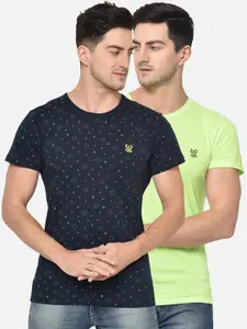 MACK JONNEY Men Pack of 2 Printed Round Neck T-shirts