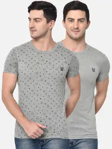 MACK JONNEY Men Pack of 2 Round Neck T-shirts