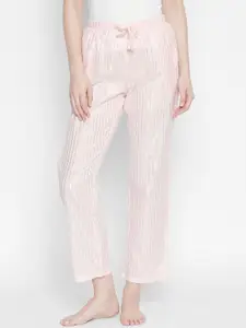Dreamz by Pantaloons Women Pink Striped Lounge Pants