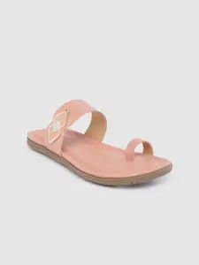 Shezone Women Pink Solid One Toe Flats