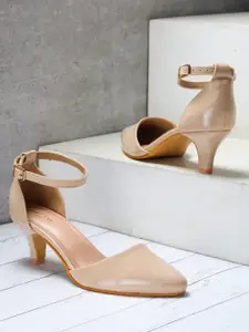 Shezone Women Beige Solid Pumps