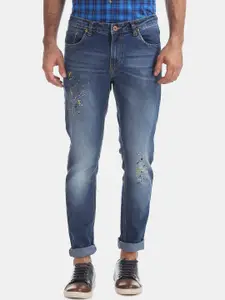 Cherokee Men Blue Printed Tapered Fit Low-Rise Clean Look Stretchable Jeans