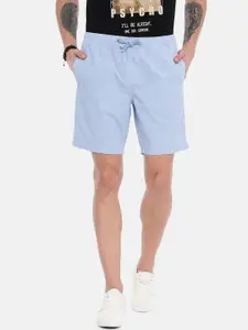 Breakbounce Men Blue Solid Slim Fit Regular Shorts
