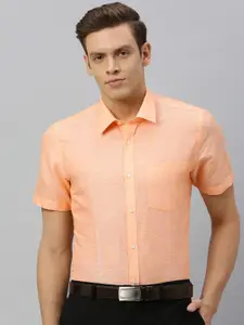 Blackberrys Men Orange India Slim Fit Solid Formal Shirt
