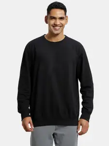 Jockey Men Black Solid Sweatshirt