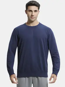 Jockey Men Navy Blue Comfort Fit Solid Sweatshirt