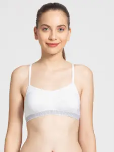 Jockey White Solid Non-Wired Non Padded Beginners Bra
