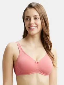 Jockey Pink Wirefree Non Padded Super Combed Cotton Full Coverage Bra 1250