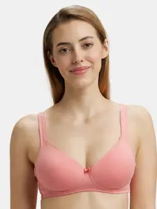 Jockey Pink Solid Non-Wired Lightly Padded T-shirt Bra FE35-0105