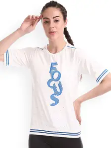 Sugr Women Off-White Printed Active Sweatshirt