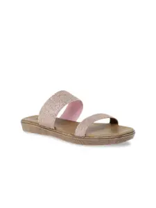 SOLES Women Pink Embellished Open Toe Flats