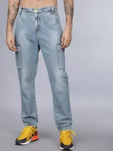 HIGHLANDER Men Blue Slim Fit Mid-Rise Clean Look Stretchable Jogger Jeans