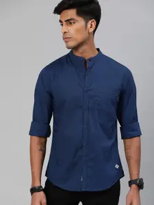 Roadster Men Navy Blue Regular Fit Solid Casual Shirt