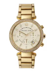 Michael Kors Women Chronograph Cream-Coloured Dial Watch MK5354I