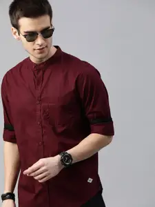 Roadster Men Maroon Cotton Sustainable Casual Shirt