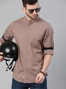 Roadster Men Mauve Regular Fit Solid Sustainable Casual Shirt