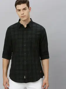 Roadster Men Black Checked Sustainable Casual Shirt