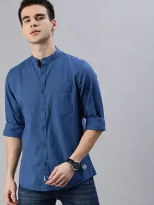 Roadster Men Blue Regular Fit Solid Sustainable Casual Shirt