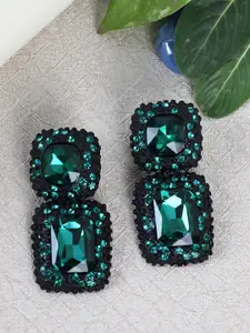 Shining Diva Fashion Green Contemporary Drop Earrings
