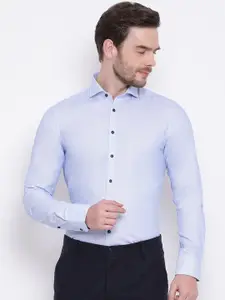 Bruun & Stengade Men Blue Slim Fit Solid Formal Shirt