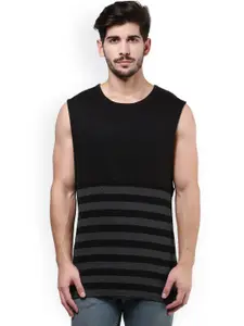 Hypernation Black Striped Sleeveless T-shirt