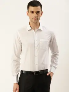 Blackberrys Men Off-White Slim Fit Solid Formal Shirt