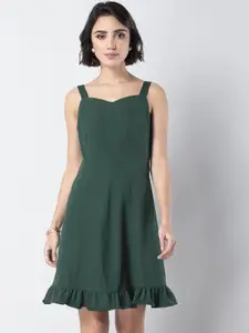 FabAlley Women Green Solid A-Line  Dress