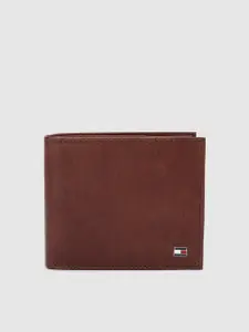 Tommy Hilfiger Men Brown Genuine Leather Two Fold Wallet