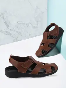 FAUSTO Men Brown Fisherman Sandals