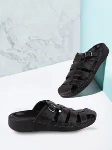 FAUSTO Men Black Comfort Sandals