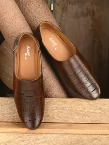Azzaro Black AZZARO Men Brown Slip On Shoes