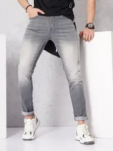The Indian Garage Co Men Grey Slim Fit Mid-Rise Clean Look Jeans