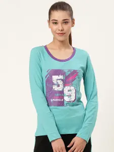 toothless Women Blue & Purple Printed Barbie Round Neck T-Shirt