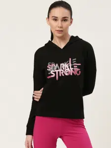 toothless Women Black & Pink Printed Barbie Hooded Sweatshirt